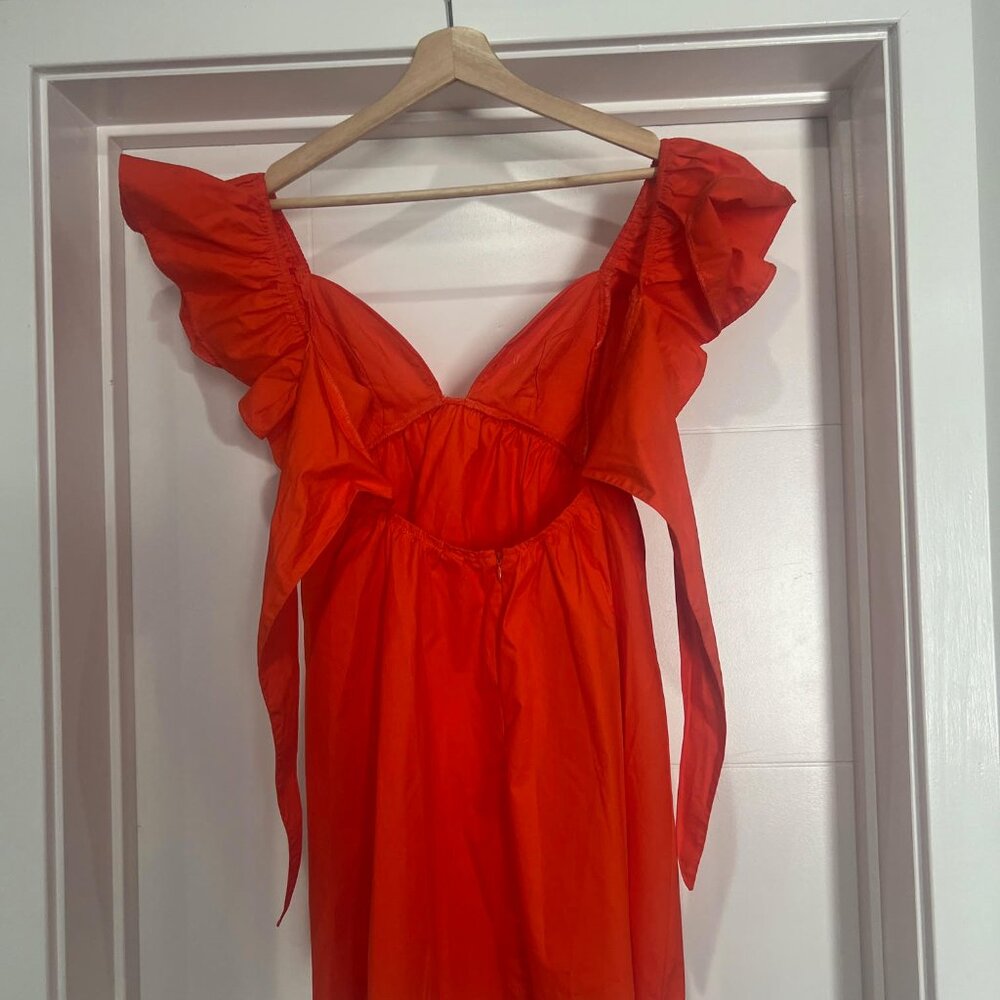 Olivaceous Orange Flutter Sleeve Dress - Size S NWT - Picture 8 of 8